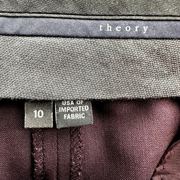 Theory Custom Max 2 Stretch Italian Wool Relaxed Fit Pant Straight Eggplant 10 - Picture 3 of 6